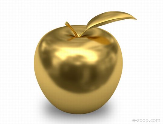A maçã dourada ilustra o artigo: Como fazer publicidade na minha empresa para atrair mais clientes. 